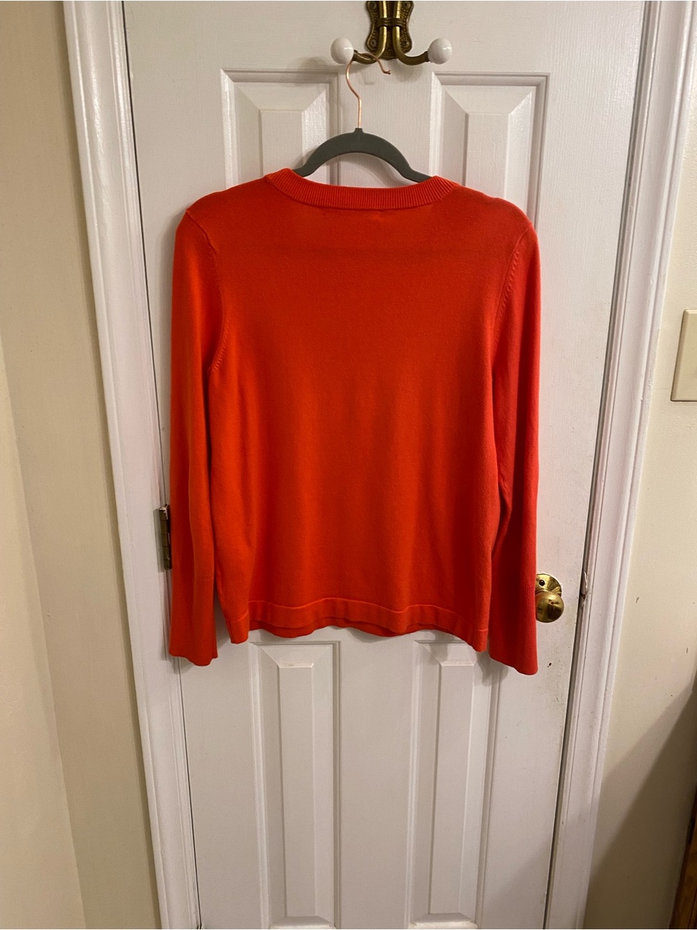 LILLY PULITZER Crewneck Sweater Vibrant Orange-Red Size Small Jeweled Shoulder - Picture 10 of 12